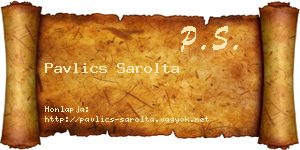 Pavlics Sarolta névjegykártya